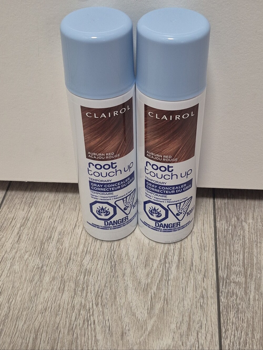 (2) Clairol Root Touch Up Temporary Gray Root Concealer Spray AUBURN RED 105G